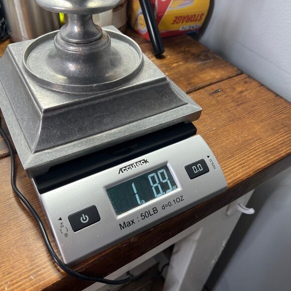 1975 Wilton Country Ware Pewter Square Taper Candle Holder - Picture 11 of 11